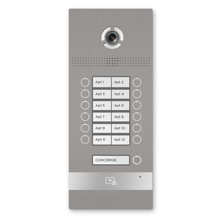 Вызывная панель на 12 абонентов Bas-IP BI-12FB Silver с идентификацией по смартфону и распознаванием лиц
