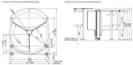 Створка из закаленного стекла Magnetic FMTW_G10E580, 994x630 мм, для турникетов mTwing