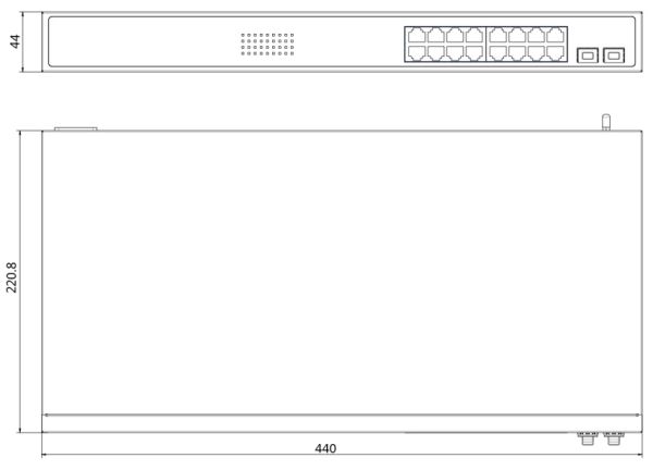 Интеллектуальный управляемый 16-портовый PoE-коммутатор HikVision DS-3E1518P-SI