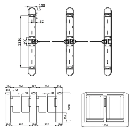 Турникет распашной Avix AV.SG.6626 полуростовой скоростной Турникет распашной Avix AV.SG.6626 полуростовой скоростной
