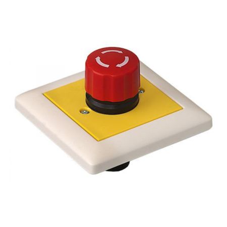 Кнопка аварийной остановки двери dormakaba 80х80мм S55 (красная), скрытый монтаж