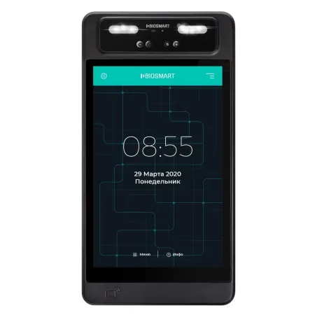Терминал биометрический BioSmart Quasar MFR (EM-Marine, Mifare, NFC) идентификации по лицу, RFID-картам и смартфону