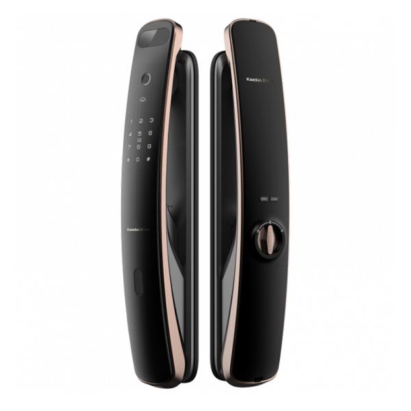 Биометрический электронный замок Kaadas K19-F Gold с распознаванием лица и отпечатка пальца