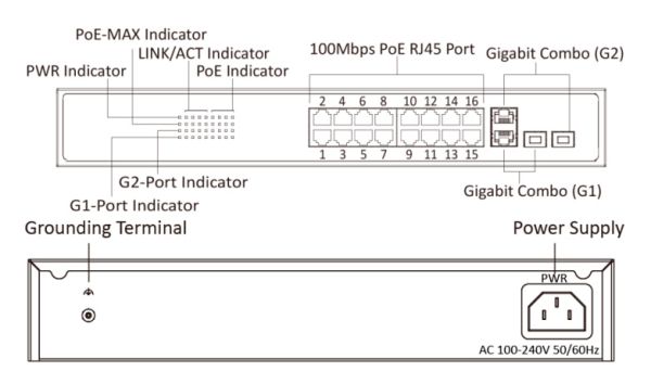 Интеллектуальный управляемый 16-портовый PoE коммутатор DS-3E1318P-EI