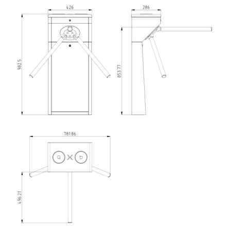 Турникет-трипод HikVision DS-K3G200LX с планками (DS-K3G200LX-R/Pg-Dm55)