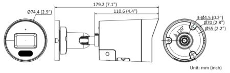 Уличная IP-камера 4Мп ColorVu HiWatch IPC-B042C-G2/UL (2.8 мм) со стробоскопом и динамиком