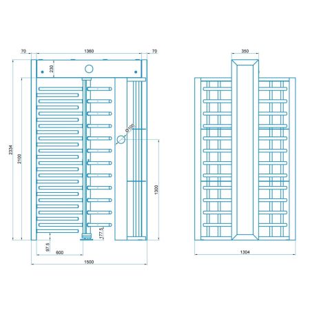 Полноростовой роторный турникет Блокпост Спектр СТ 1А автоматический