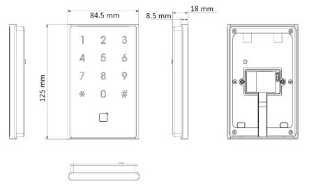 Считыватель HikVision DS-K1109DKB с поддержкой Bluetooth и клавиатурой