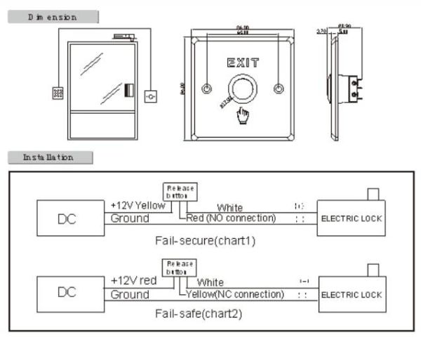 Кнопка выхода механическая HikVision DS-K7P01