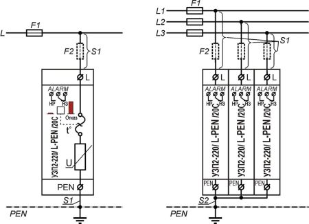 Устройство защиты от импульсных перенапряжений Тахион УЗП2-220/L-PEN/20С