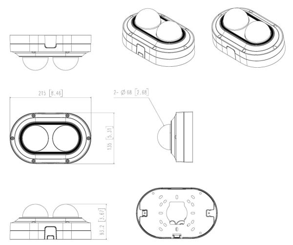 Мультисенсорная IP-видеокамера 2х 6Мп Wisenet PNM-12082RVD с 2-мя моторизованными объективами 3.5-6.7 мм