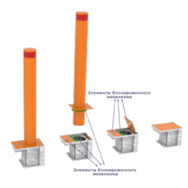 Блокиратор съемный Came TBD 114S900 RMB-INOX, диаметр 114 мм, высота 900 мм