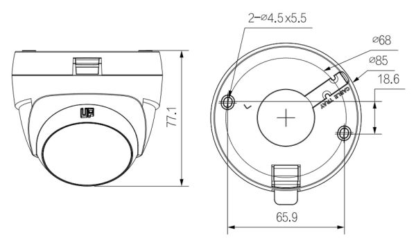 HD-CVI видеокамера 2Мп Dahua DH-HAC-T1A21P-U-0280B