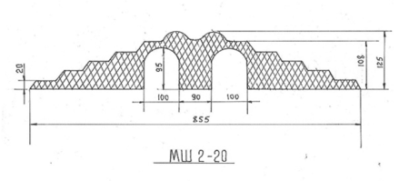 Кабель-канал резиновый МШ-2-20 (2 канала по 100 мм)