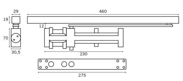 Доводчик врезной dormakaba GRE600 SIZE 2 со скользящим каналом и ФОП Доводчик врезной dormakaba GRE600 SIZE 2 со скользящим каналом и ФОП