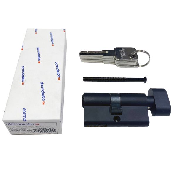 Евроцилиндр dormakaba CBR-1, ключ-ключ, черный, 5 ключей