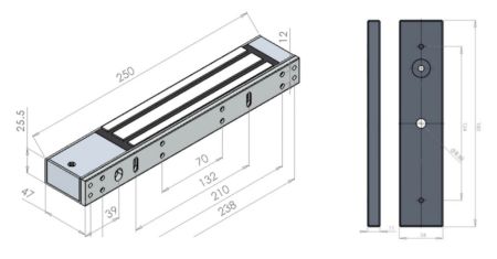 Электромагнитный замок ZKTeco LM-2805, 280 кг