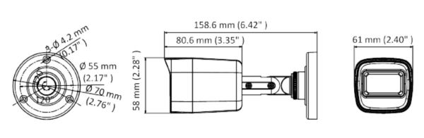 Цилиндрическая 8Мп HD-TVI видеокамера HiWatch DS-T800(B) (3.6 мм)