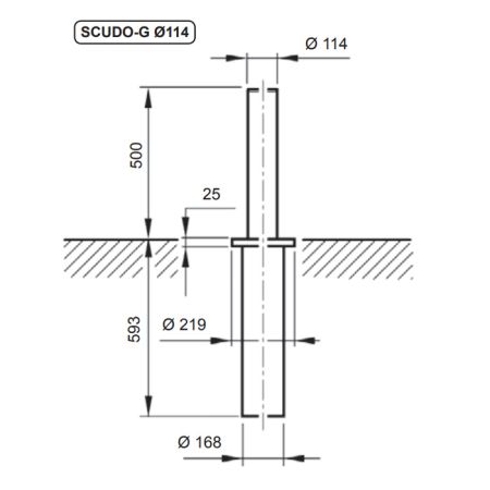 Подъемный механический боллард BFT SCUDO G 114/470- 4 Подъемный механический боллард BFT SCUDO G 114/470- 4