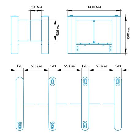 Боковой модуль распашного турникета Блокпост РСП 600