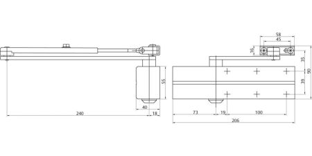 Дверной доводчик Assa Abloy DC140 с рычажной тягой EN2/3/4/5