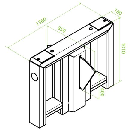 Центральный модуль раздвижного турникета ZKTeco Mars Pro-F1200 без считывателей