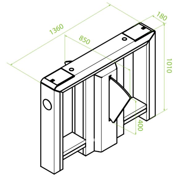 Центральный модуль раздвижного турникета ZKTeco Mars Pro-F1200 без считывателей