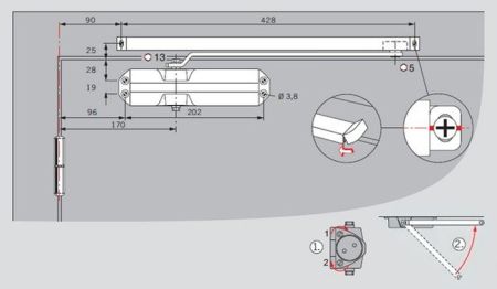 Скользящий канал для доводчиков dormakaba TS Profil, TS Compakt, TS 68, черный