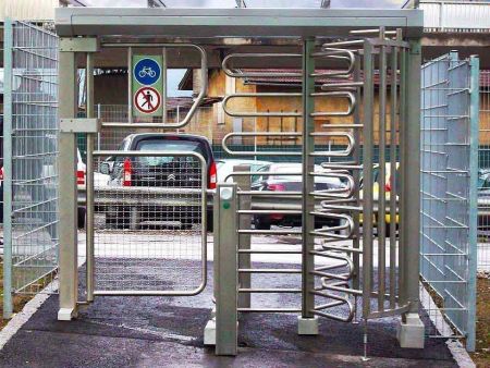 Полноростовой турникет с калиткой для прохода с велосипедом Gotschlich Ecco 120 BFB Stainless (6ELK3A0BC-T)