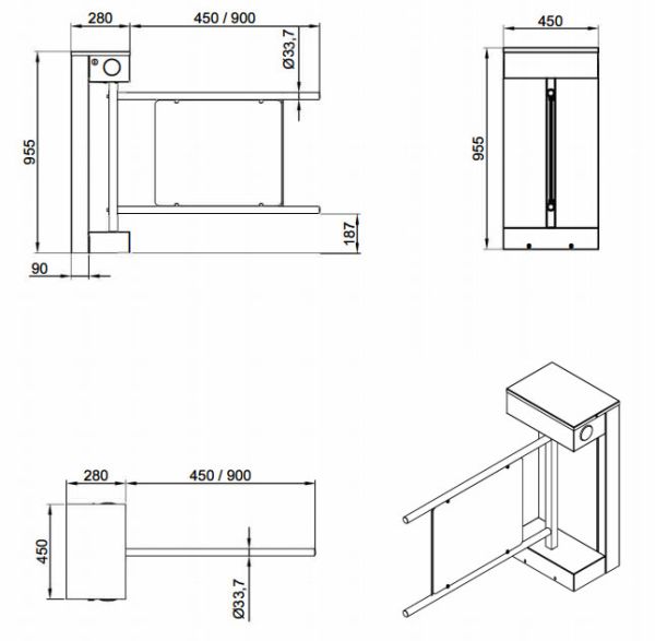 Турникет-калитка моторизованная Came SALOON 705 для маломобильных граждан