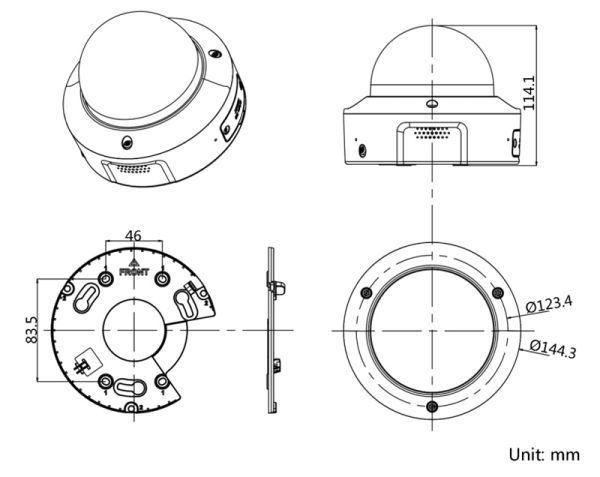 Антивандальная IP-камера 4Мп HikVision iDS-2CD7146G0-IZS(D) (2.8-12 мм) с технологией DeepinView и DarkFighter