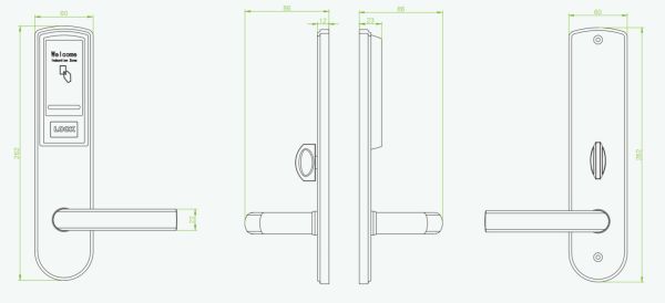 Электронный замок для гостиниц ZKTeco LH3000 с RFID считывателем Mifare