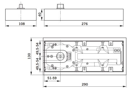 Доводчик напольный dormakaba BTS65 EN3, 90˚, без шп.