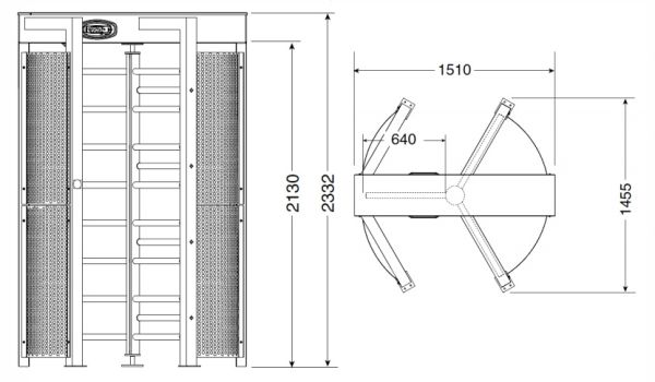Турникет полноростовой Came Guardian PSGS3 уличный из окрашенной стали