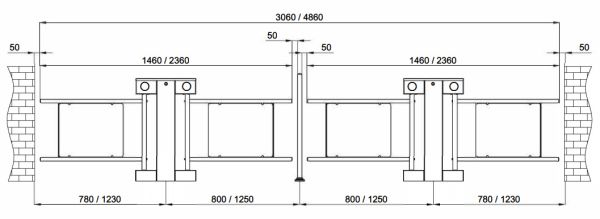 Турникет-калитка двухпроходная моторизованная Came SALOON 705 для маломобильных граждан