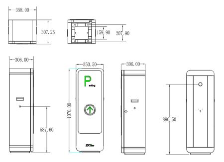 Комплект автоматического шлагбаума ZKTeco BGM2000R-4M с круглой стрелой 4 метра