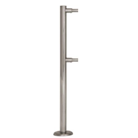 Стойка ограждения ОБ1/2-1-у ХРОМ двухуровневая односторонняя усиленная хромированная Стойка ограждения ОБ1/2-1-у ХРОМ двухуровневая односторонняя усиленная хромированная