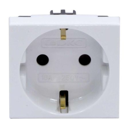 Розетка врезная DKC Viva 1-местная с заземлением, 16А, IP20, 2P+E