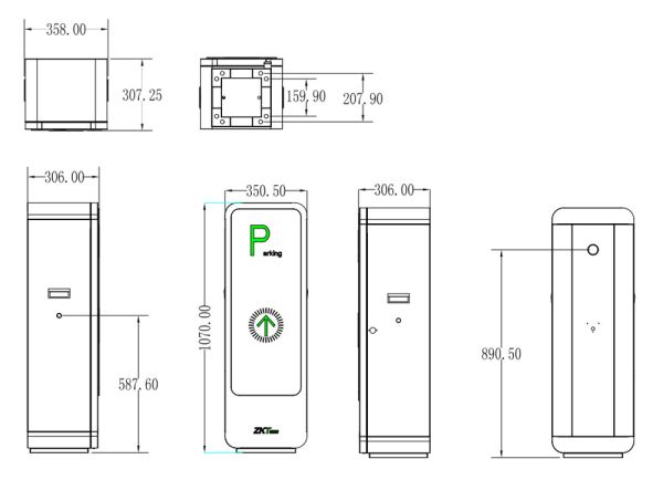Комплект автоматического шлагбаума ZKTeco BGM2000R-3M с круглой стрелой 3 метра