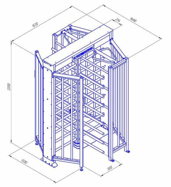 Турникет полноростовой Ростов-Дон ПР1/4М2 из окрашенной стали