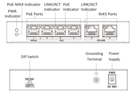 Неуправляемый Hi-PoE-коммутатор HikVision DS-3E0106HP-E