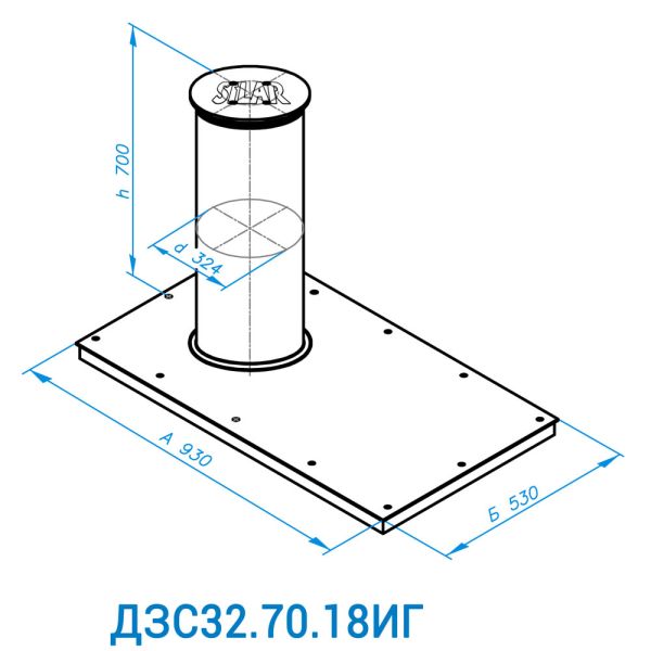 Противотаранный боллард Silar ДПС 32.70.18ГП со встроенной гидростанцией