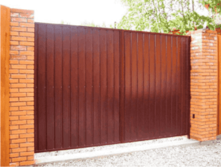 Распашные ворота с односторонней обшивкой профлистом (без автоматики)