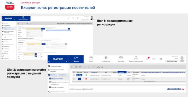 Программное обеспечение dormakaba Matrix Pro, на 250 пользователей