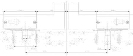 Механический замок dormakaba створок FLEX в пол, E6/C0