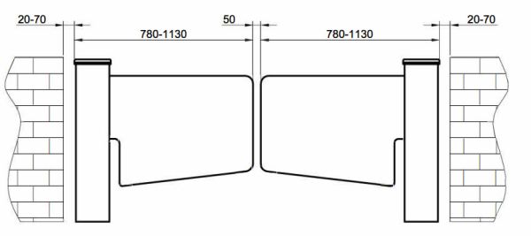 Турникет-калитка моторизованная Came WING GL, створка 900 мм