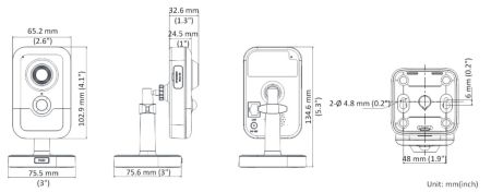 Компактная IP-камера Wi-Fi 2Мп HiWatch DS-I214W(B) (2 мм) с PIR-датчиком и микрофоном