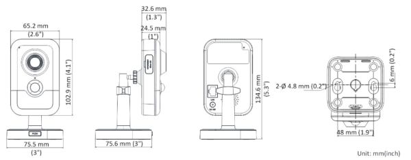 Компактная IP-камера Wi-Fi 2Мп HiWatch DS-I214W(B) (2 мм) с PIR-датчиком и микрофоном
