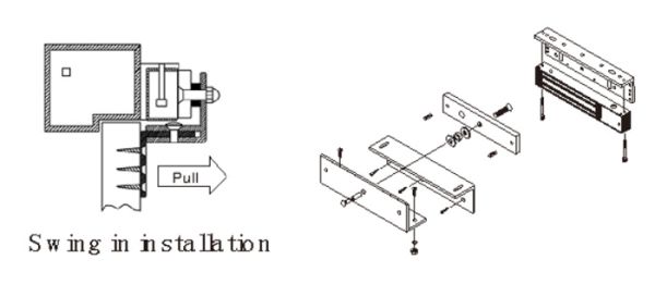 Монтажный комплект уголков HikVision DS-K4H250-LZ для электромагнитных замков DS-K4H250