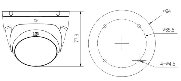 HD-CVI видеокамера 5Мп Dahua DH-HAC-T2A51P-U-0280B-S2, IP67, с ИК-подсветкой до 30 м